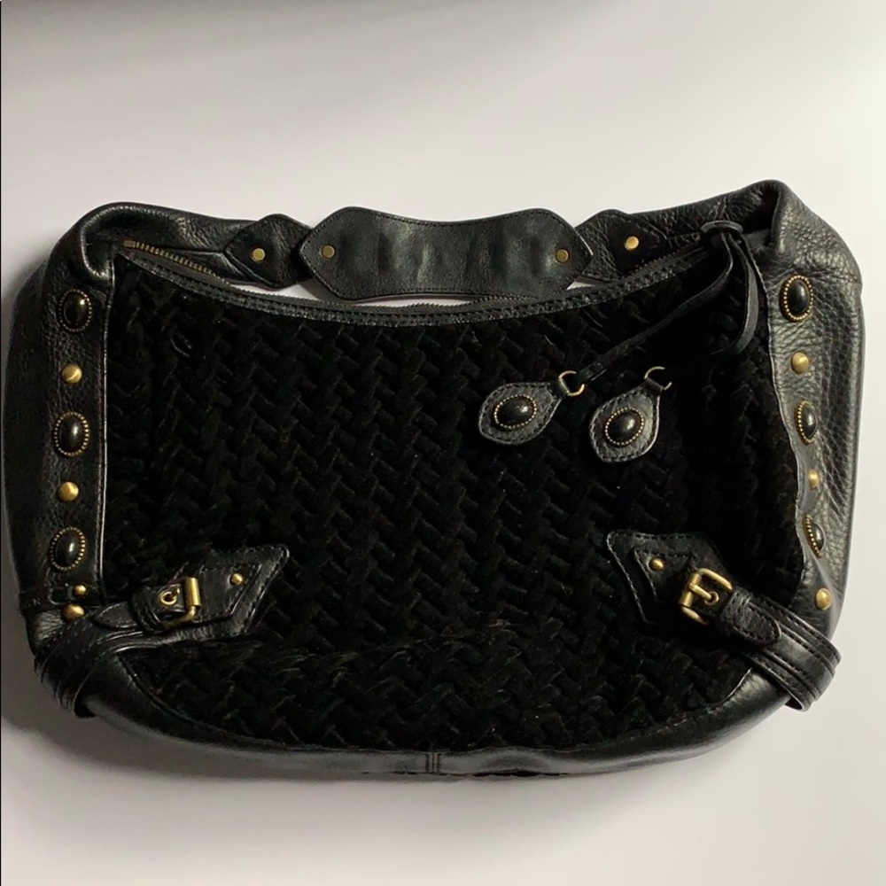 Cole Haan Black Velvet Woven Purse